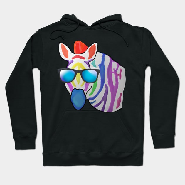 Rainbow Zebra Hoodie by m2inspiration